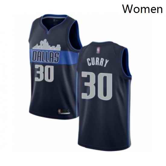 Womens Dallas Mavericks 30 Seth Curry Swingman Navy Blue Basketball Jersey Statement Edition